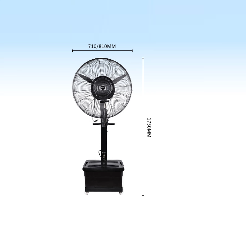 Ventilador industrial de la niebla de la fábrica del estilo de 30inch nuevo estilo recargable de la niebla del soporte soporte del agua, fan al aire libre de la niebla