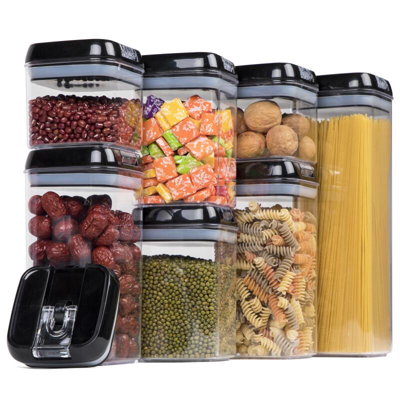 Conjunto de 7 piezas de BPA libre de hermético conjunto de contenedores de almacenamiento de alimentos, contenedores de almacenamiento de alimentos con tapas