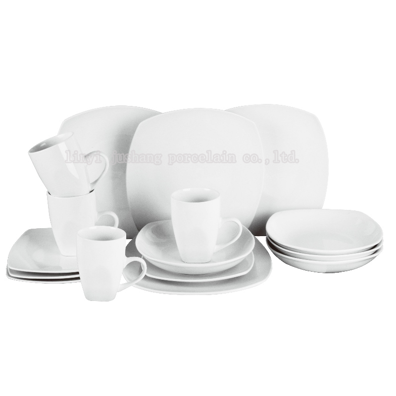 Vajilla de porcelana de 16 piezas con calcomanía estampada