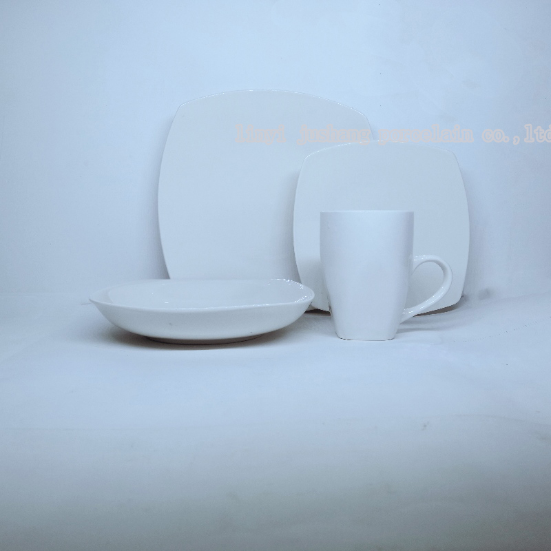 Vajilla de porcelana de 16 piezas con calcomanía estampada