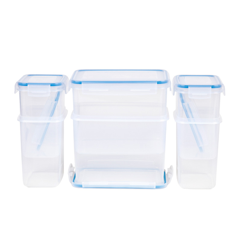 BPA Free 6 Pcs Set de cocina Contenedor de almacenamiento Contenedor de cereales seco Contenedor de alimentos hermético para el hogar