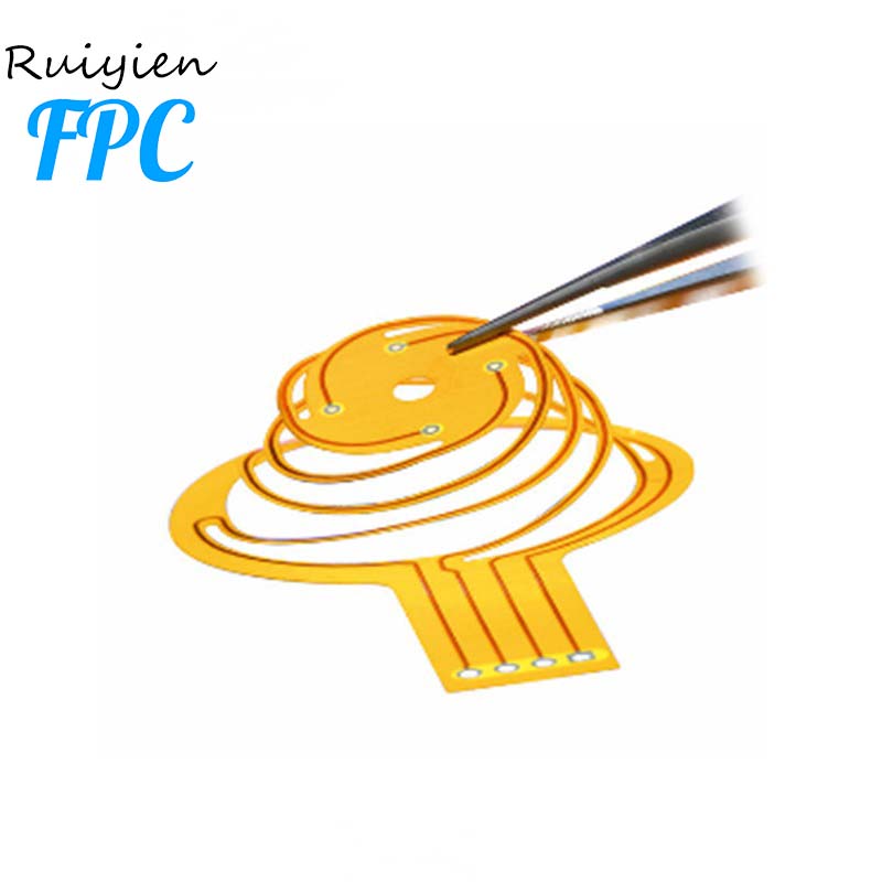 Fabricación flexible circuito impreso fpc adhesivo poliimida material oro dedo Huella dactilar flex pcb placa de circuito cable fpc