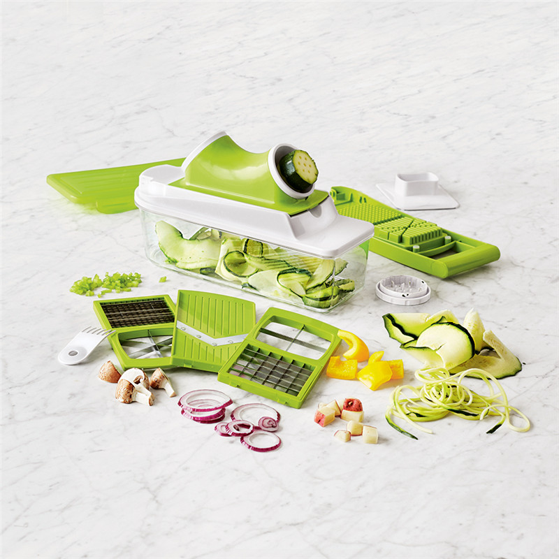 Cortador de verduras de la cocina, máquina de cortar de alimentos Mandoline con Julienne Grater Slicer Pasta Spaghetti Maker