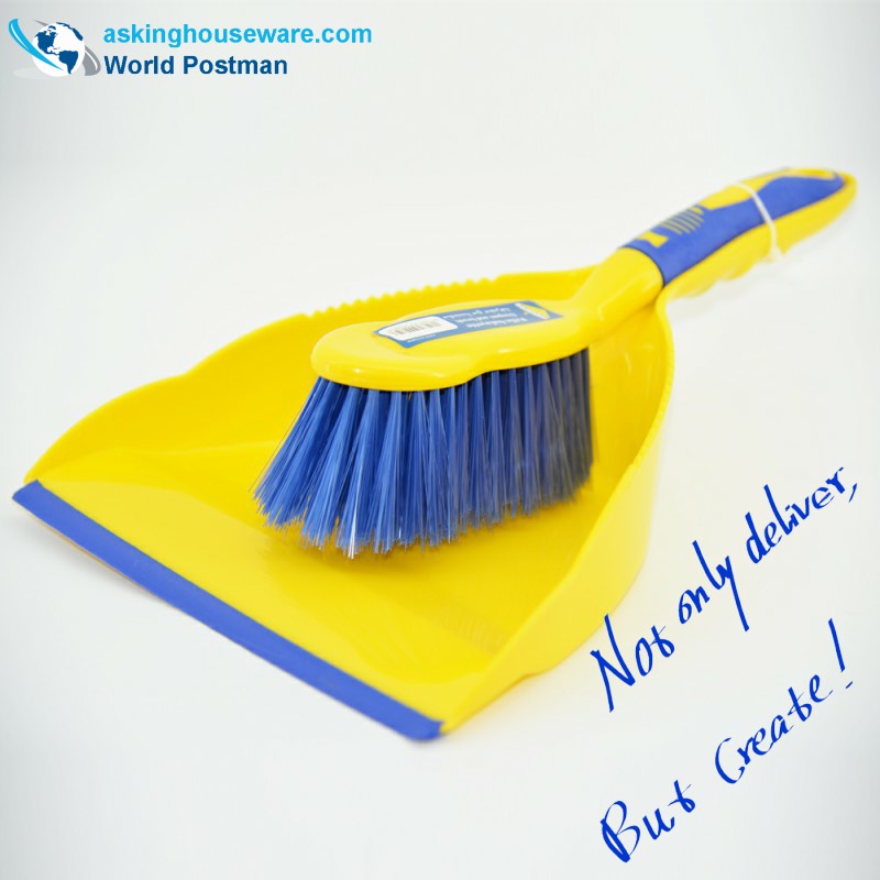 Escobilla de cepillo Akbrand Dustpan con TPR Line en la manija de TPR de entrada de Dustpan