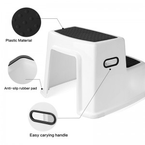 Baño, niños pequeños, inodoros, taburete 2 pasos con agarre antideslizante