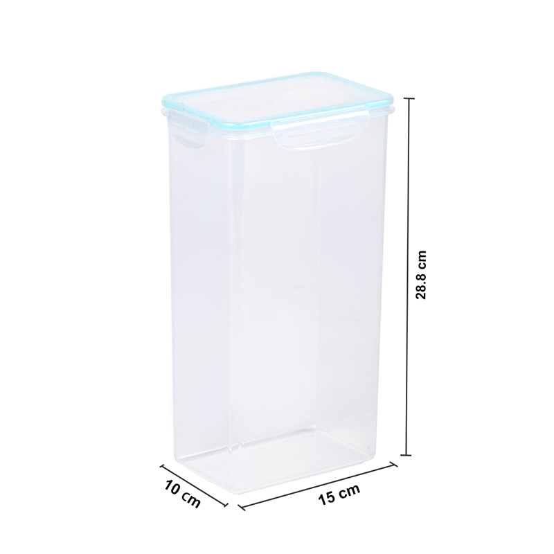 Recipiente de plástico transparente para almacenamiento de alimentos 2.6L con tapa hermética