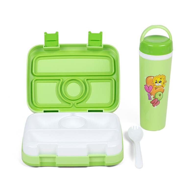 BPA libre y caja de almuerzo de 4 compartimentos para alimentos seguros