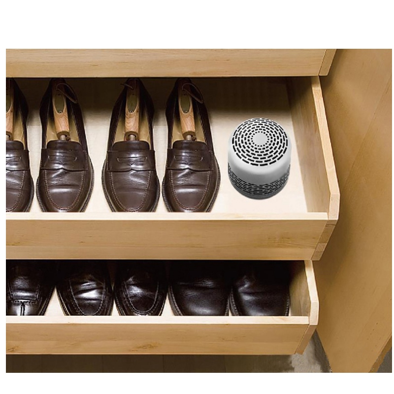 Mini purificador de aire para inodoro y vestuario, mini limpiador de aire para gabinete de zapatos, armario y nevera, eliminador de olores, elimina diferentes tipos de olores.