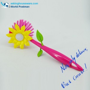 Cepillo de limpieza para platos de cocina de color rosado Akbrand con decoración de girasol