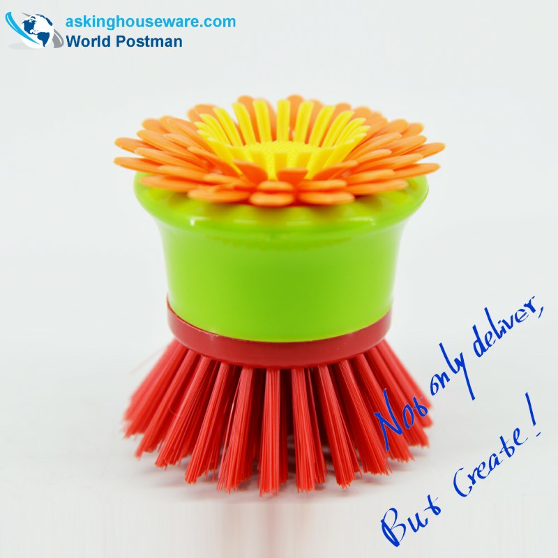 Cepillo de limpieza para platos pequeños de cocina Akbrand con decoración de girasol