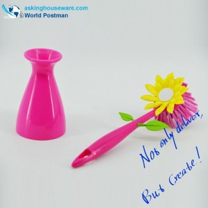 Akbrand - Juego de escobillas de limpieza para platos de girasol con soporte para sótano