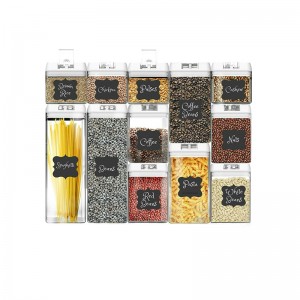 Juego hermético de plástico hermético reutilizable para almacenamiento de alimentos de 12 piezas