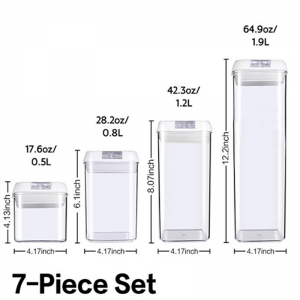 Juego hermético de plástico hermético reutilizable para almacenamiento de alimentos de 12 piezas
