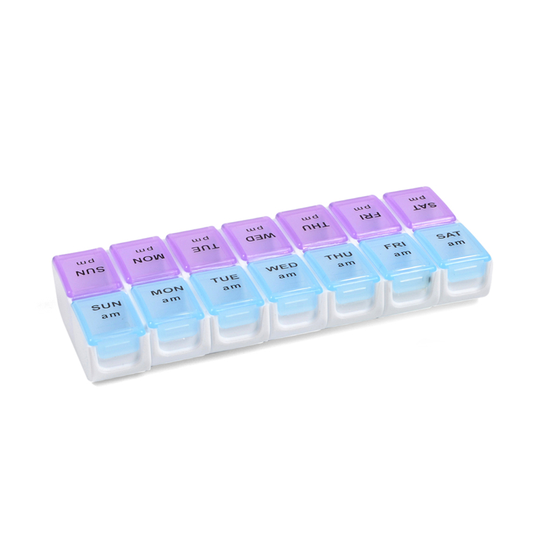 Caja desmontable de la píldora del organizador de las píldoras del plástico 14 casos para semanalmente
