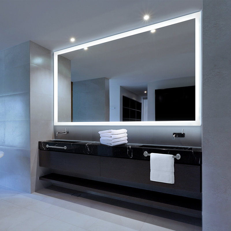 Espejo retroiluminado iluminado LED de lujo para baño de la UE y los EE. UU.-ENE-AL-101