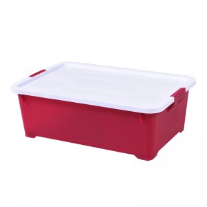 Caja de almacenamiento de plástico grande de 35L para el hogar y la oficina.