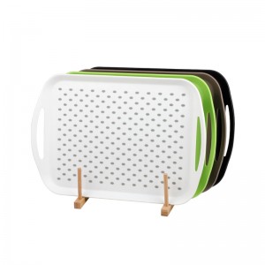 PP Plastic Rectangle comida rápida bandeja negra sirviendo