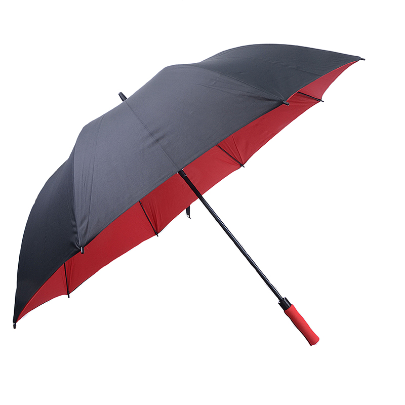 Paraguas del golf del marco de la fibra de vidrio de la impresión de encargo de los deportes al aire libre a prueba de viento de gran tamaño 2019