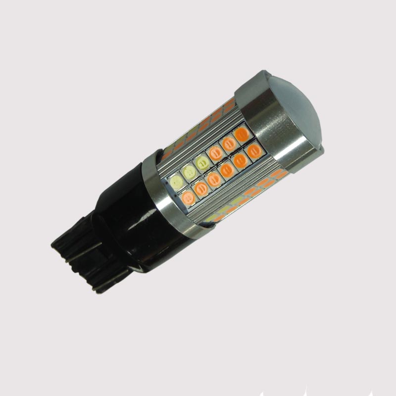 Error de canbus súper incorporado libre real 21 / 5W 3030SMD Dual color switchback bay15d 1157 7443 3157 led drl y luz de señal de giro