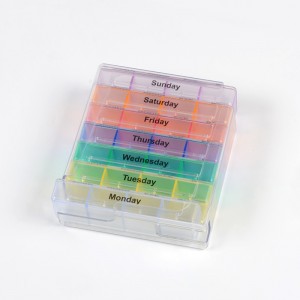 Color del arco iris 7 días Una semana Un juego de cajones de torre Tipo pastilla ovalada