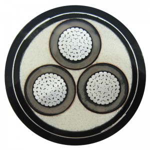 Alambre de acero del cable eléctrico blindado de la base del cable / PVC de la base del voltaje 11KV 3