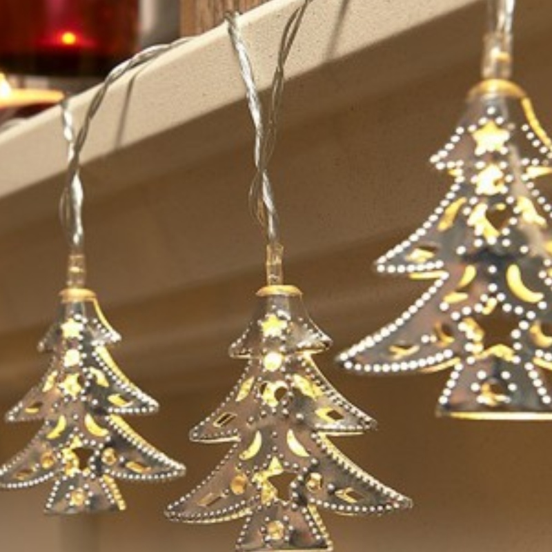 Lámpara de cadena de hierro árbol de navidad