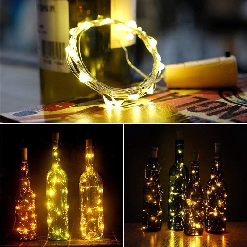 Luces calientes del corcho de la venta para la botella de vino, luces de la botella de vino luces de la secuencia del corcho del vino de 6.5ft 20 LED para el vidrio Mason Jar justo