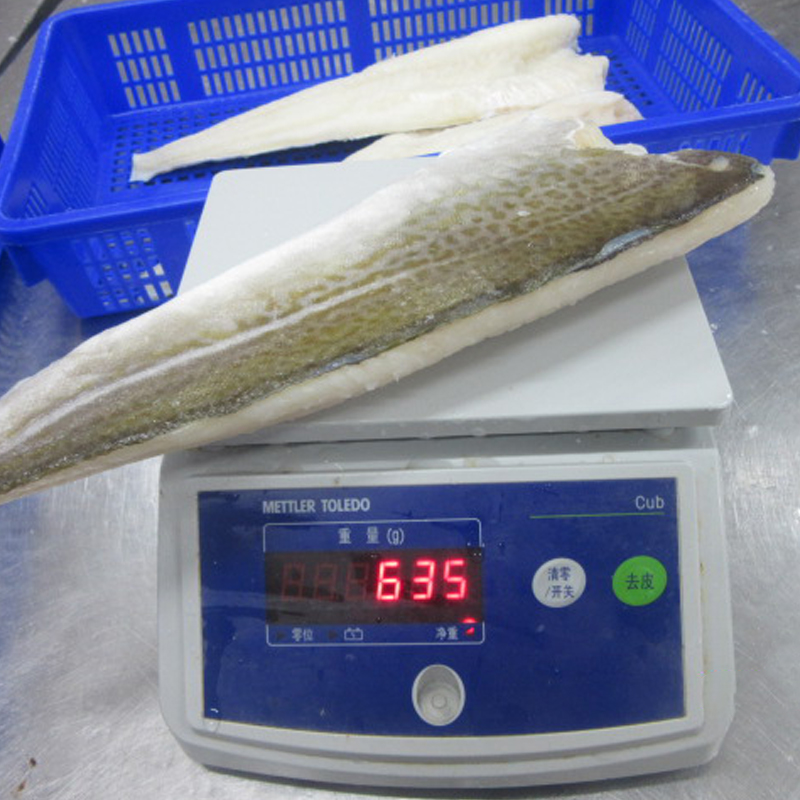 Filetes de bacalao del Atlántico salados ligeros congelados