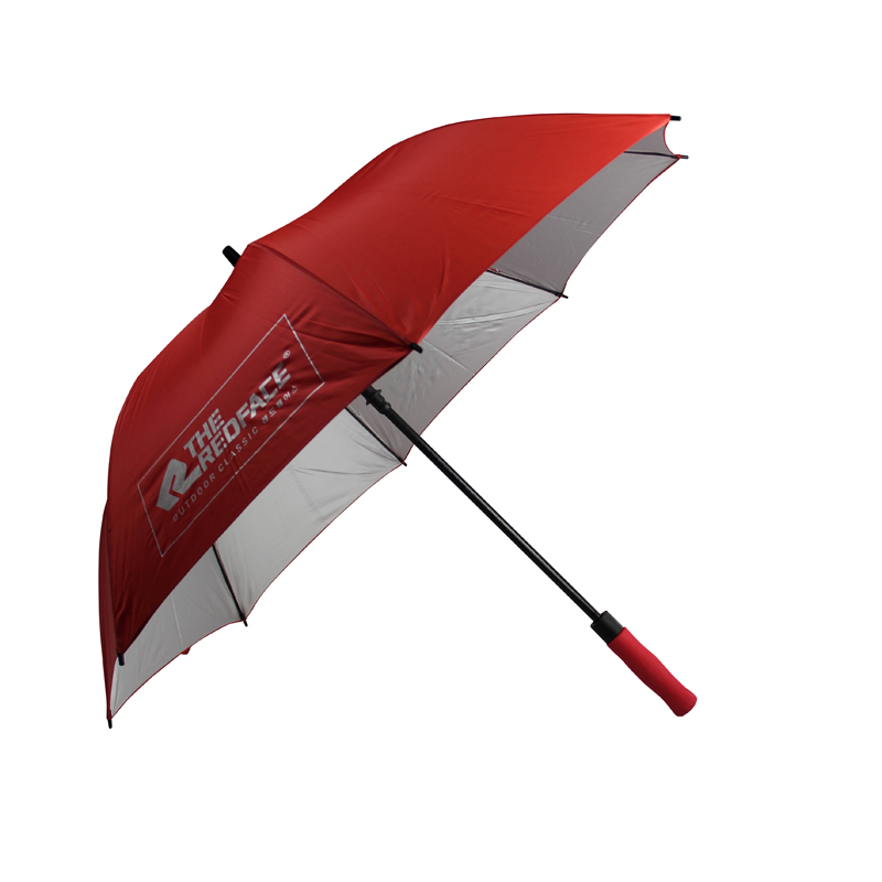 Pongee 190T Long Shaft Automatic Type Custom Golf Umbrella con logotipo