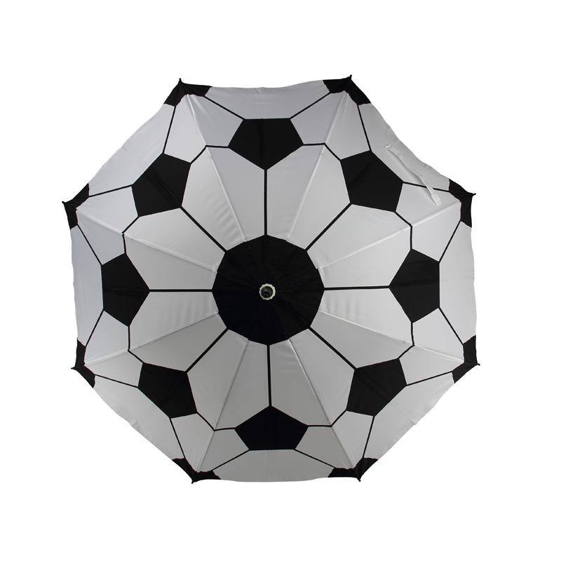 paraguas promocional recto de fútbol con estampado de fútbol