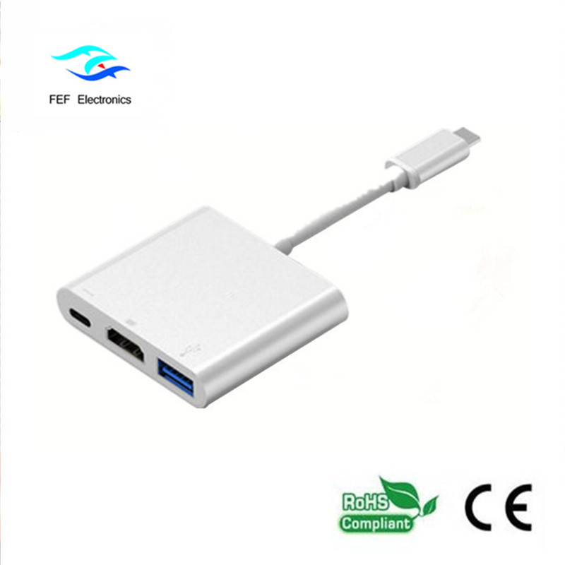 USB 3.1 tipo-c a HDM1 + ​​USB 3.0 + PD