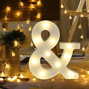 Alfabeto Letra Luces LED Se enciende Blanco Plástico Letras De pie Colgando A-M \u0026