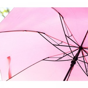 2019 Auto abrir pato amarillo mango de madera gancho 2 paraguas plegable