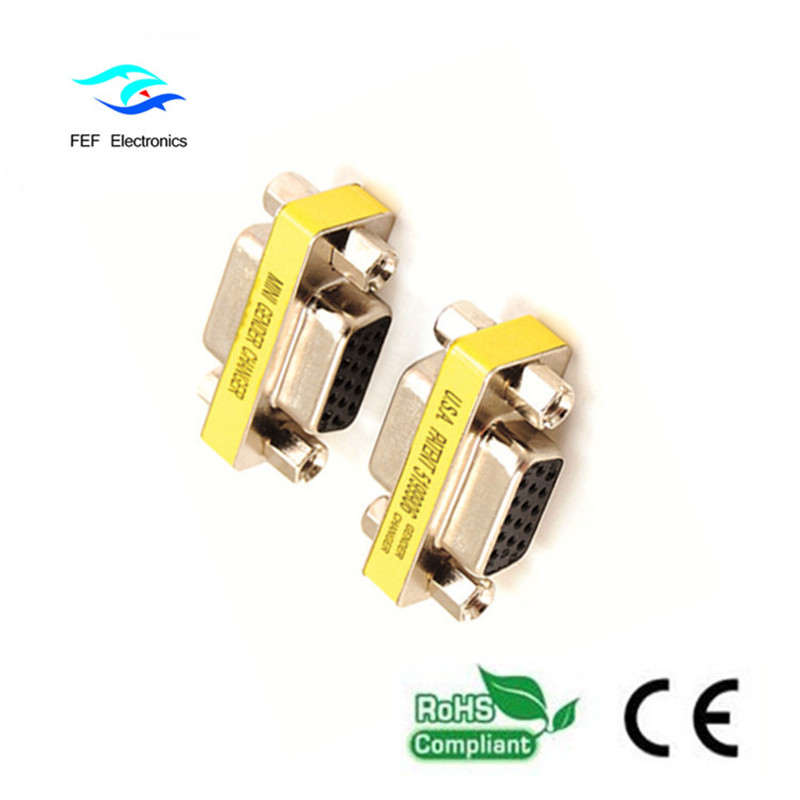 Mini DB15 VGA HD hembra a hembra adaptador / acoplador Código: FEF-V-007