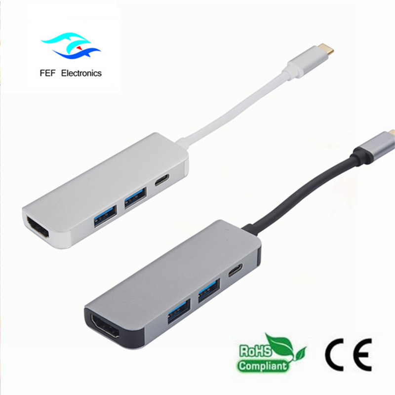 Tipo de USB c / HDMI hembra + 2 * USB3.0 Hembra + SD + TF Convertidor Código: FEF-USBIC-022