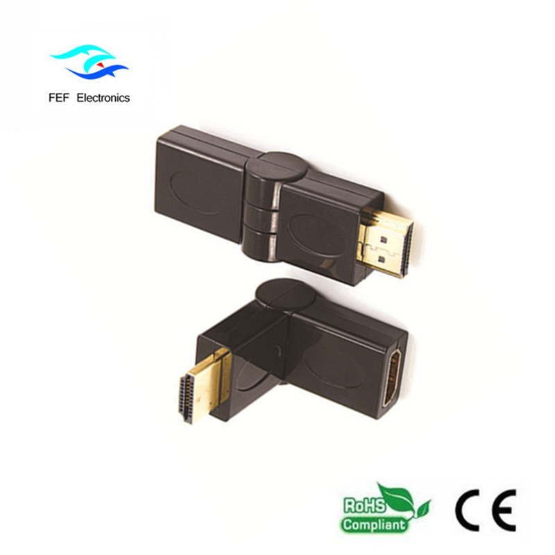 Adaptador HDMI macho a HDMI hembra tipo oscilante Oro / Niquelado Código: FEF-HX-002