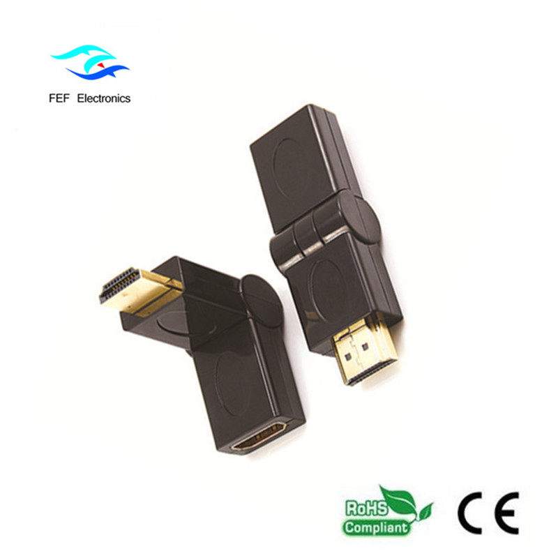 Adaptador HDMI macho a HDMI hembra tipo oscilante Oro / Niquelado Código: FEF-HX-002