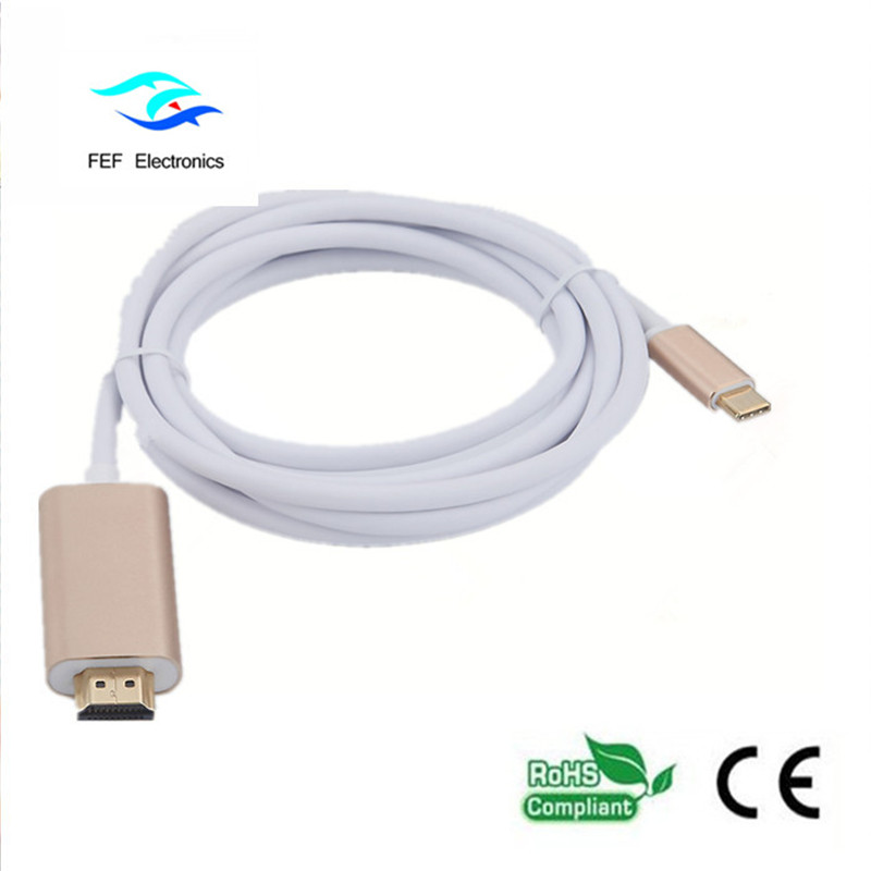 Convertidor USB Tipo c a HDMI macho Código de carcasa ABS: FEF-USBIC-013