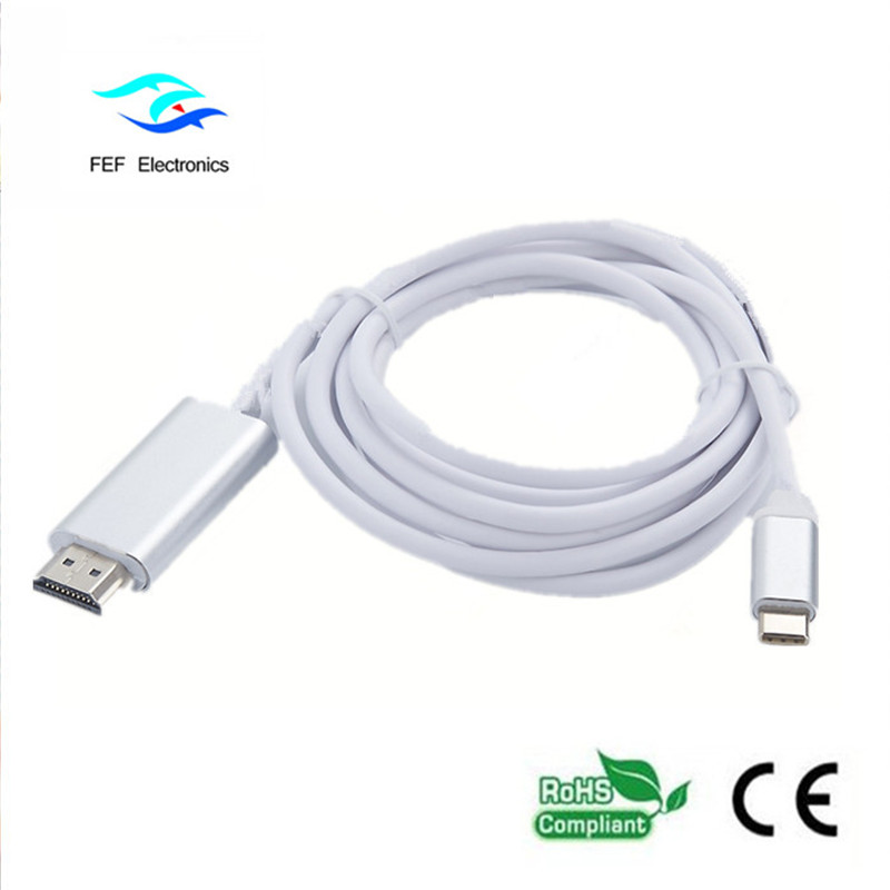 Convertidor USB Tipo c a HDMI macho Código de carcasa ABS: FEF-USBIC-013