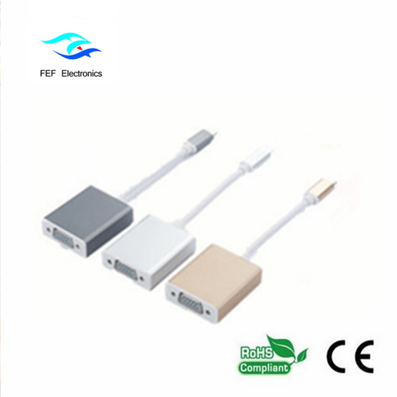 Convertidor USB 3.1 Tipo-C macho a VGA hembra Código: FEF-USBIC-002