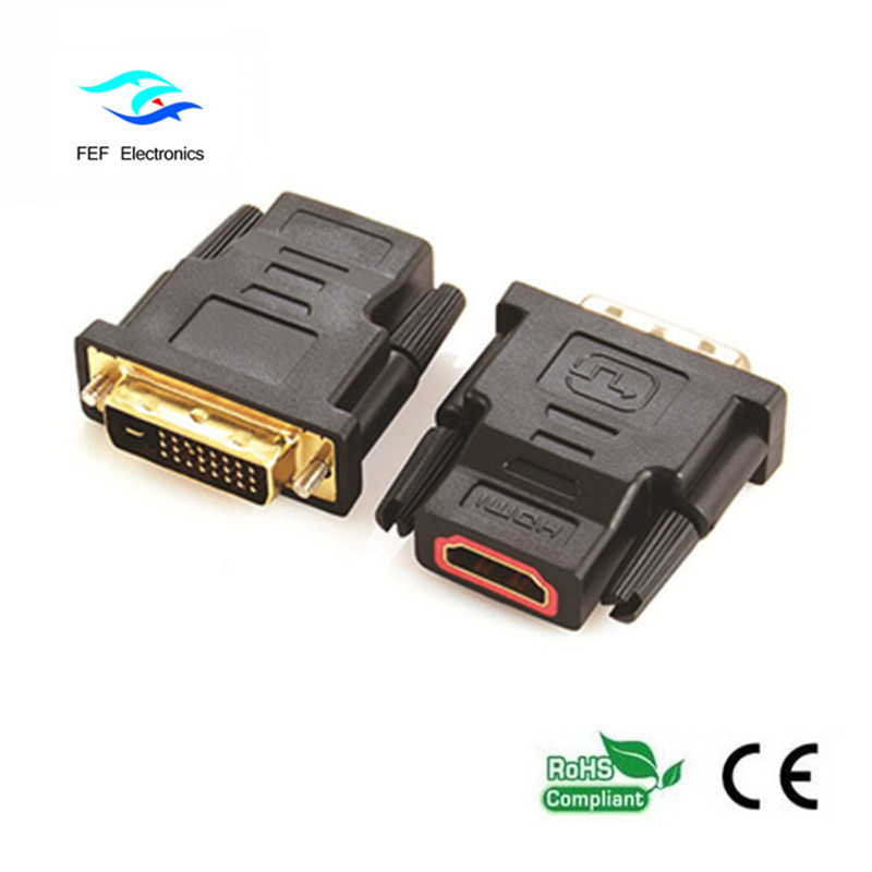 Adaptador DVI (18 + 1) macho a HDMI hembra Código: FEF_HD-001