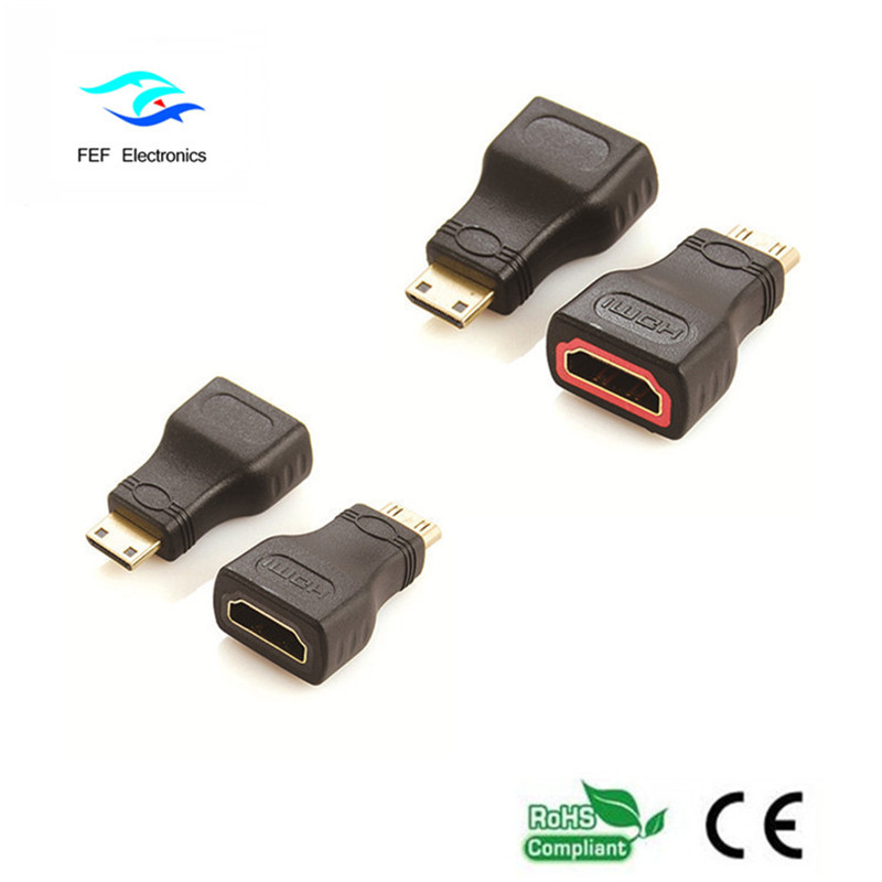 Adaptador HDMI hembra a mini HDMI macho dorado / niquelado Código: FEF-H-022