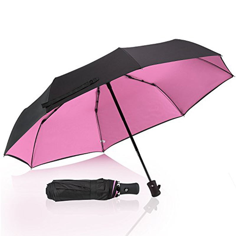 Black Coating anti UV Umbrella 3 Paraguas automático plegable