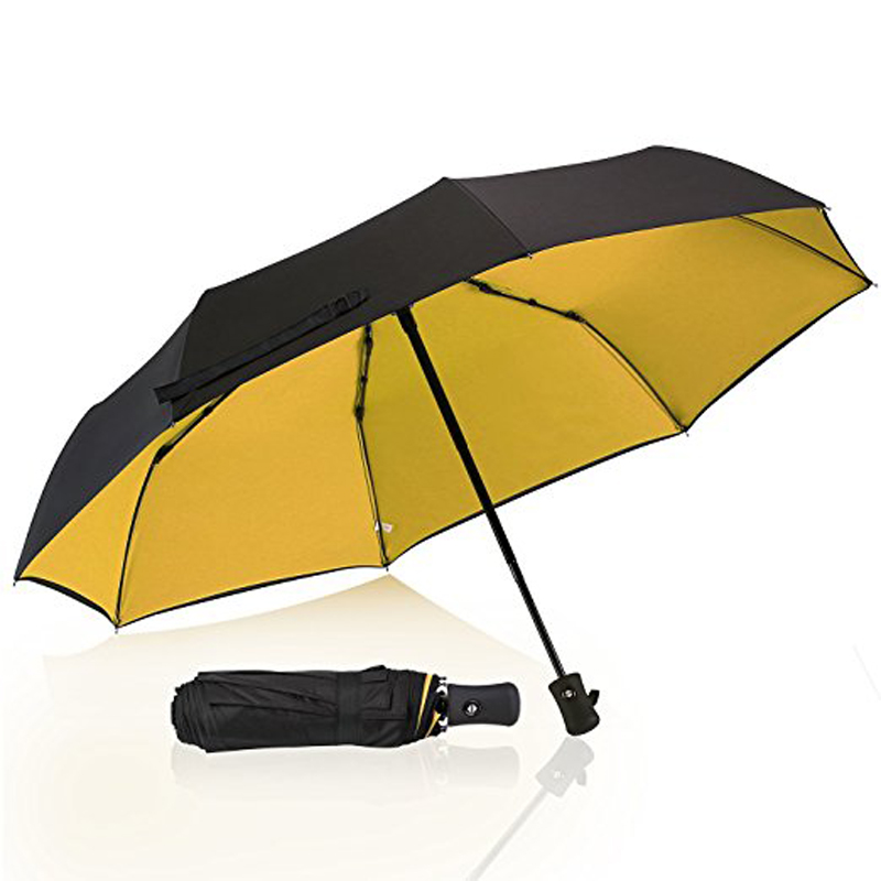 Black Coating anti UV Umbrella 3 Paraguas automático plegable