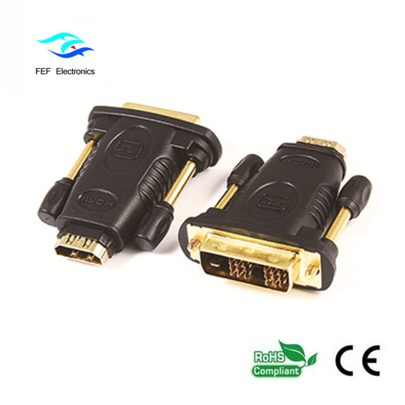 Adaptador DVI (24 + 1) macho a HDMI hembra oro / níquel Código: FEF-HD-005