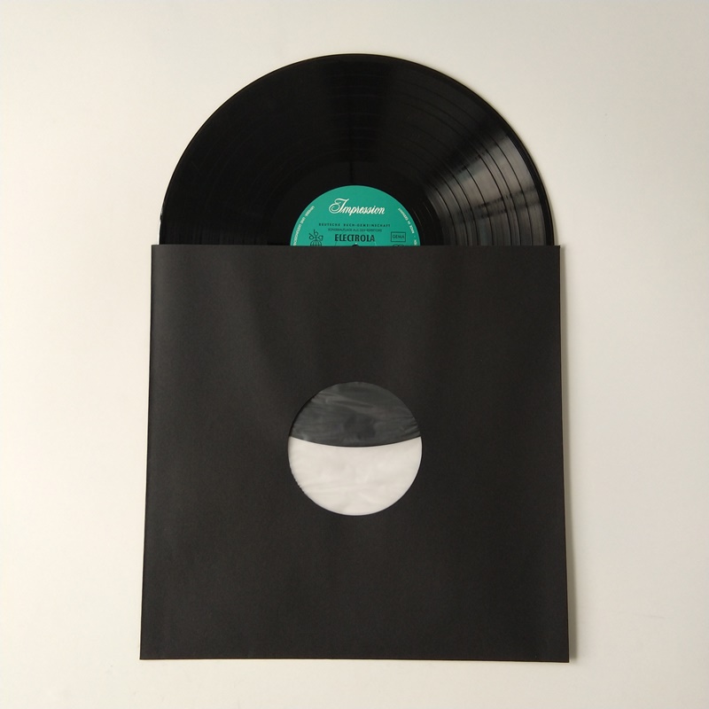 Funda interior de 12 pulgadas de Polyliner LP Record en color negro