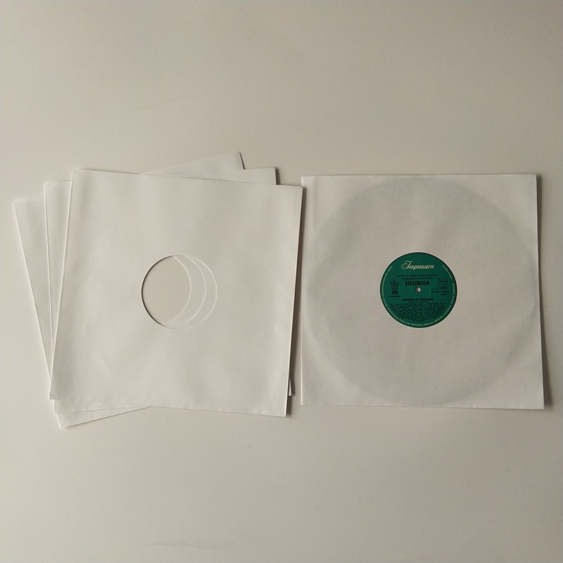Fundas de álbum de registro de papel Kraft blanco de 12 LP con orificio central
