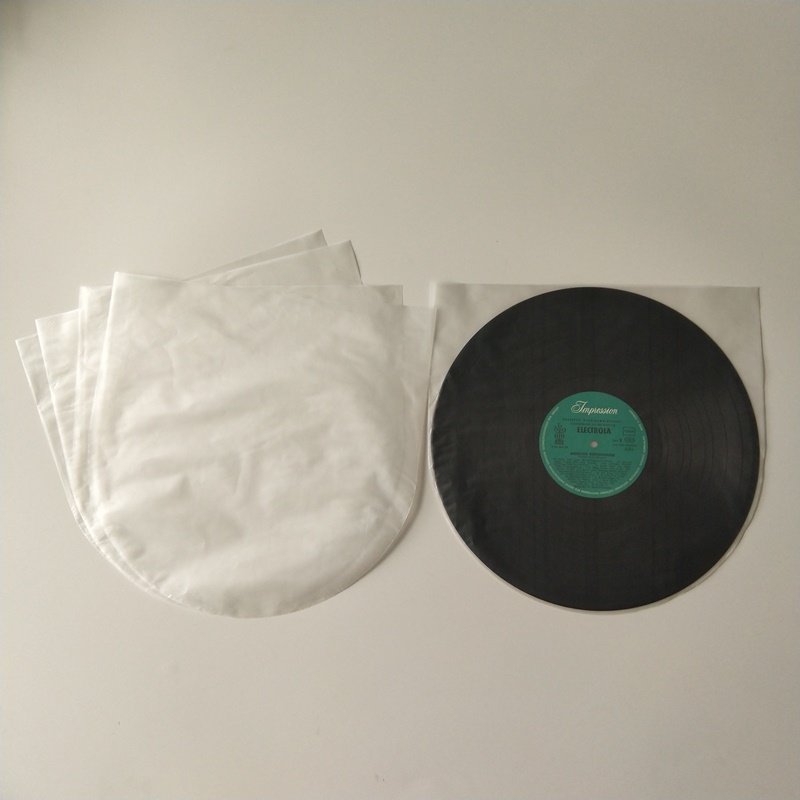 12 Funda interior antiestática de vinilo LP de fondo redondo