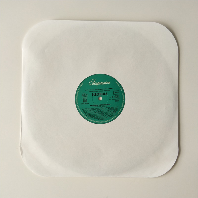 12 Libro blanco LP Record Sleeve 33 RPM Esquinas redondas con agujero