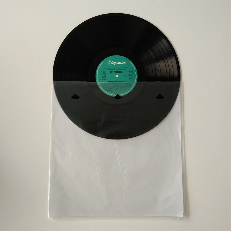 12 Funda interior antiestática de papel de arroz LP con impresión de logotipo personalizada